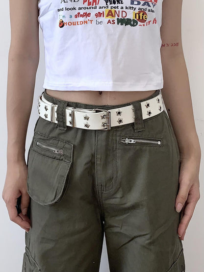 Retro Double Breasted Hollow Punk Casual Belts