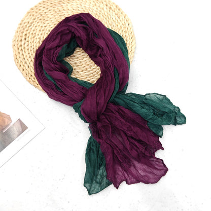 Women's Pleated Simple Silk Floral Shawl Bali Scarfs