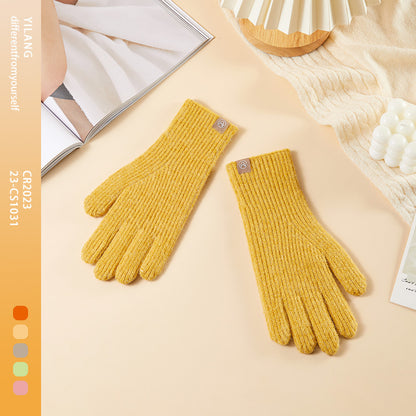 Women's & Men's Wool Knitted Winter Cycling Solid Color Gloves