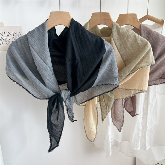 Women's Diamond Patchwork Cotton Linen Fashion Long Scarfs