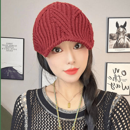 Women's Knitted Loose Fashion Korean Winter Peaked Hats & Caps