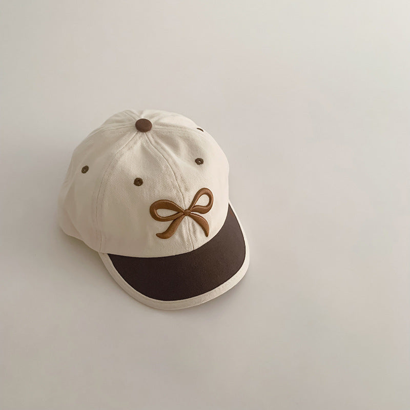 Children's Autumn South Hat Personality Short Brim Baseball Embroidered Bow Kids' Headwear