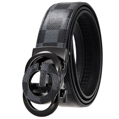 Men's Veneer Automatic Buckle Personality Cowhide Belts