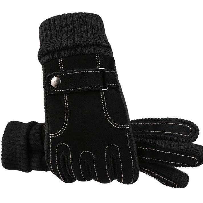 Men's Thermal Touch Screen Motorcycle Fleece-lined Thick Gloves