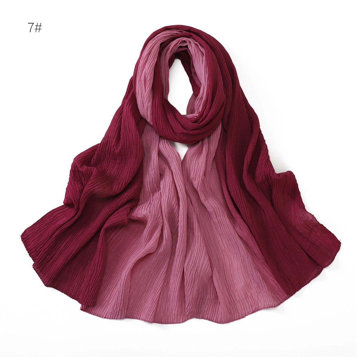 Women's Fashion Travel Gradient Color Pleated Composite Scarfs