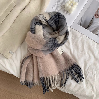 Women's Style High-grade Plaid Winter Versatile College Couple Scarfs