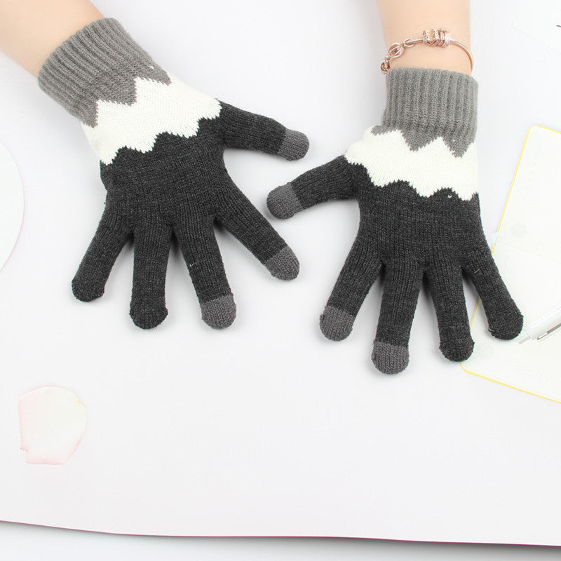 Niche Female Winter Colored Series Fresh Gloves