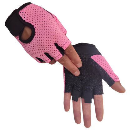 Women's & Men's Half Finger Fitness Mesh Breathable Outdoor Gloves