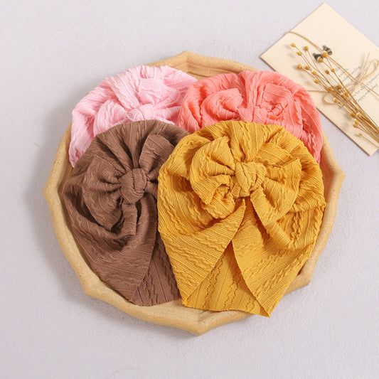 Hair Ornament Jacquard Hat Twist Bow Kids' Headwear