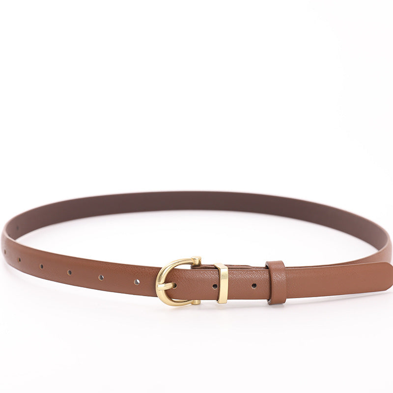 Women's Edge Thin Simple Small Retro Gold Belts