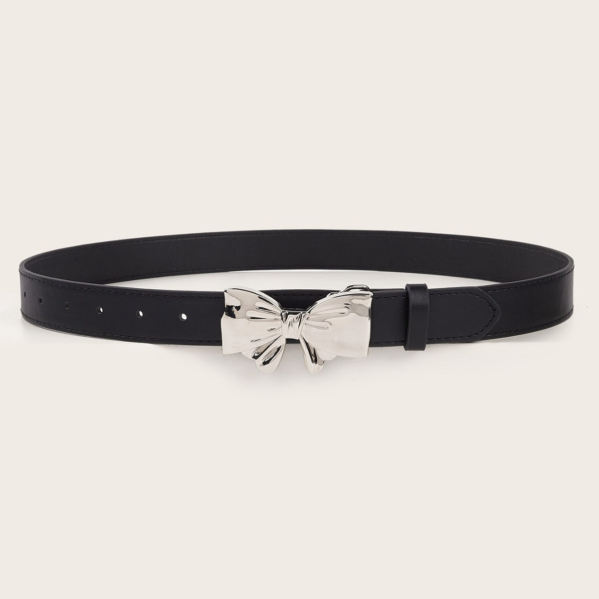 Women's Mirror Bow Buckle Versatile Simple Retro Belts