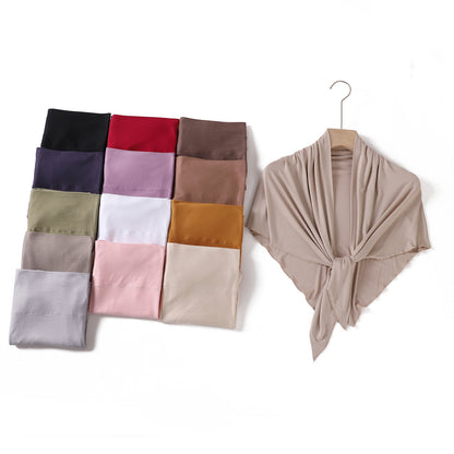 Women's Triangular Binder Elastic Mercerized Cotton Hair Scarfs