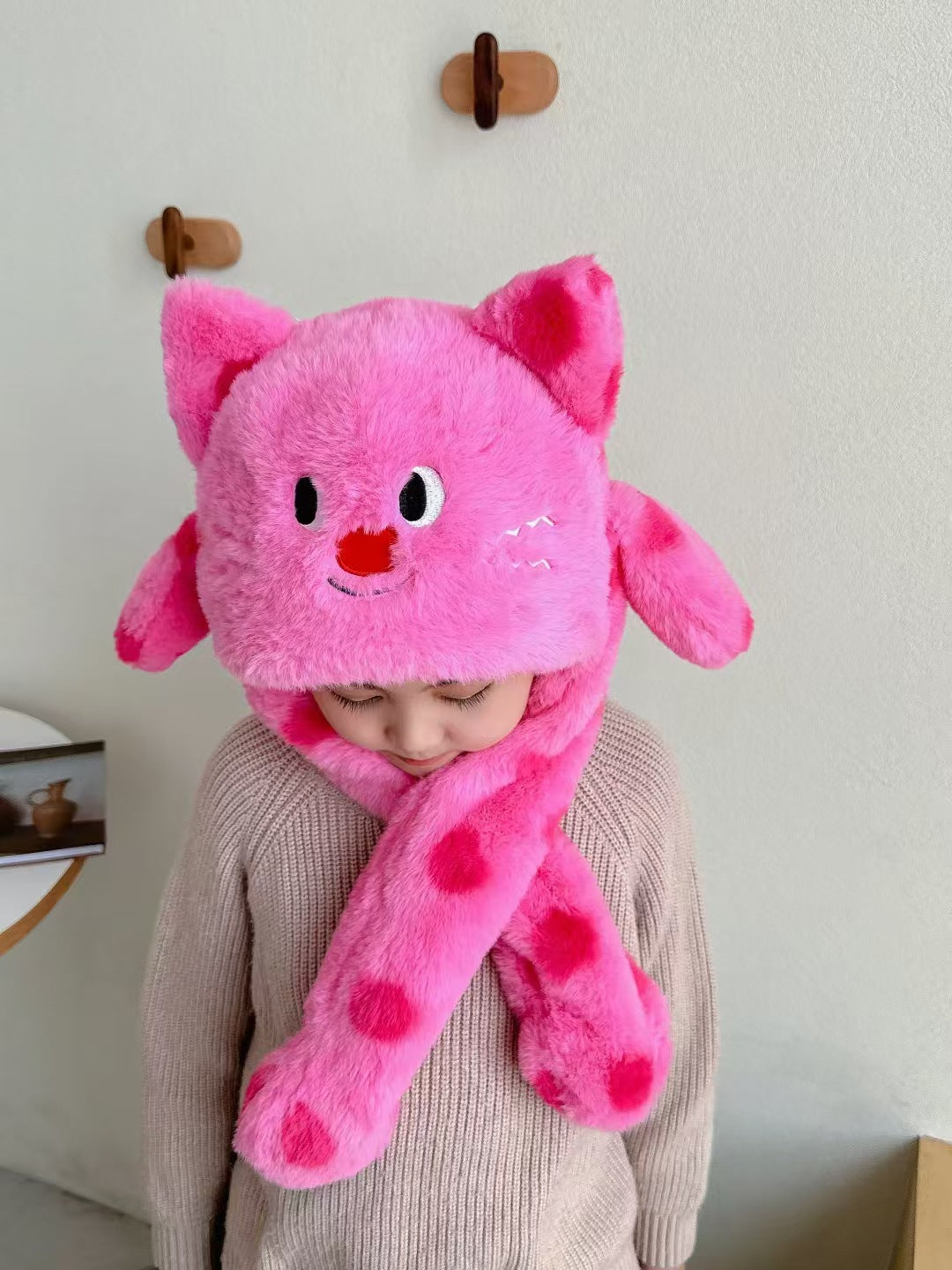 Children's Ears Moving Plush Bonnet One-piece Will Kids' Headwear