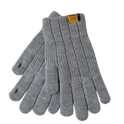 Knitted Warm Winter Cold Protection Thickening Couple Wool Finger Gloves