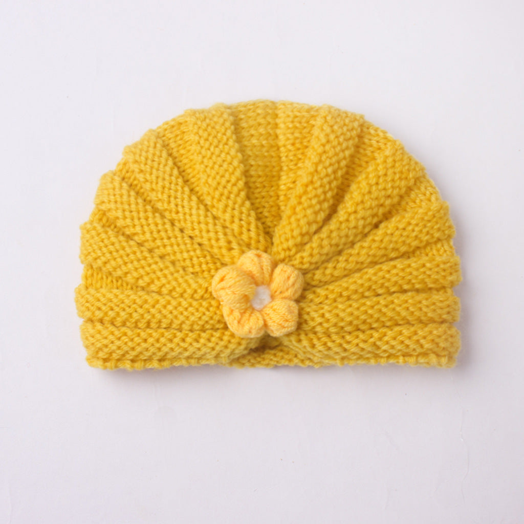 Children's Keep Warm Knitted Hat Cute Flowers Kids' Headwear