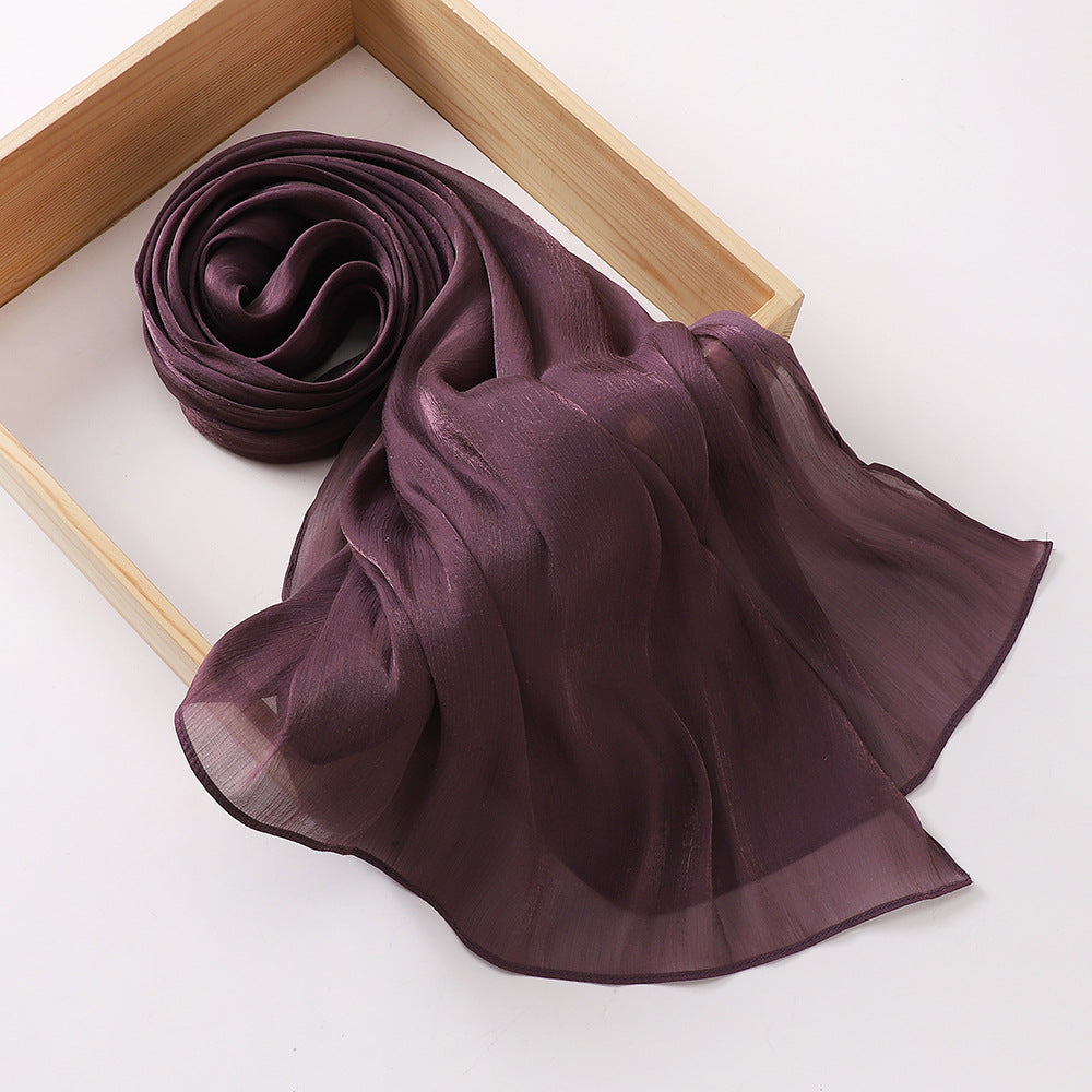 Breathable Cool Island Satin Smooth Crepe Malaysia Scarfs