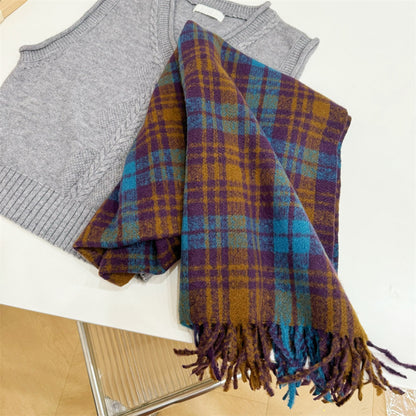 Women's Plaid For Winter Dry Rose Pink With High-grade Scarfs