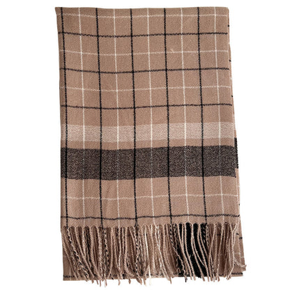 Women's Cashmere Thick Checks Warm Korean Style Scarfs