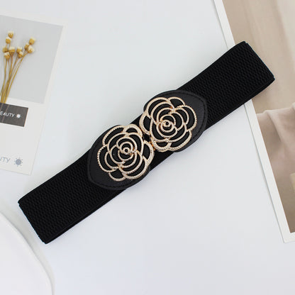 Of Buckles Elastic Waistband Ladies Decoration With Belts