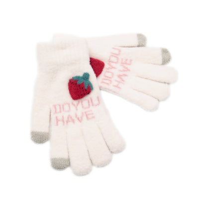 Women's Korean Minority Simple Solid Color Sweet Girly Gloves