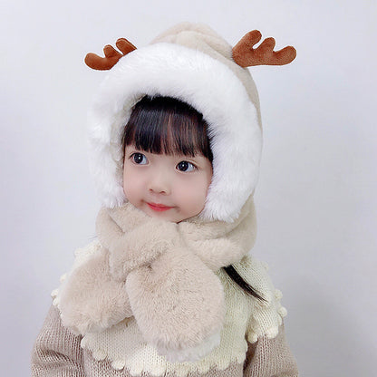 Knitted Hat Boys Thickened Earflaps Sleeve Kids' Headwear