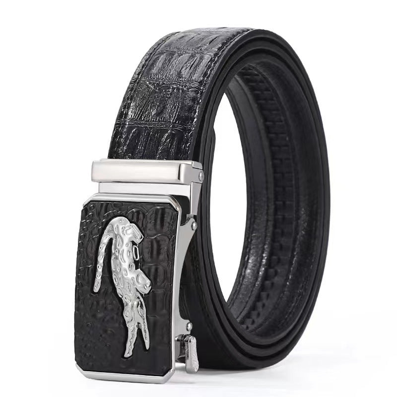 Men's Thailand Crocodile Pattern Automatic Buckle Simple Belts