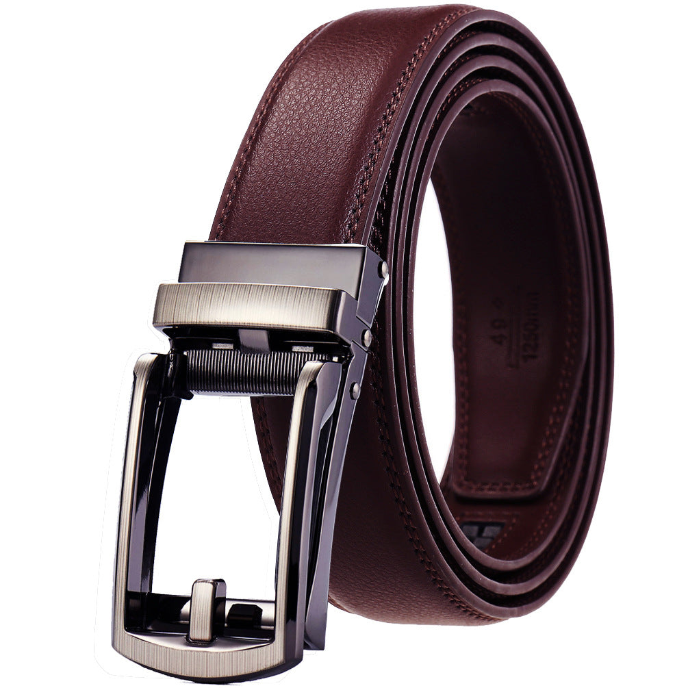 Men's Fashion Leather Automatic Buckle Cowhide Belts