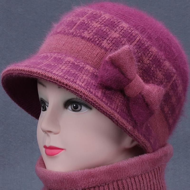 Woolen Winter Bow Warm Knitted Hat Hats & Caps