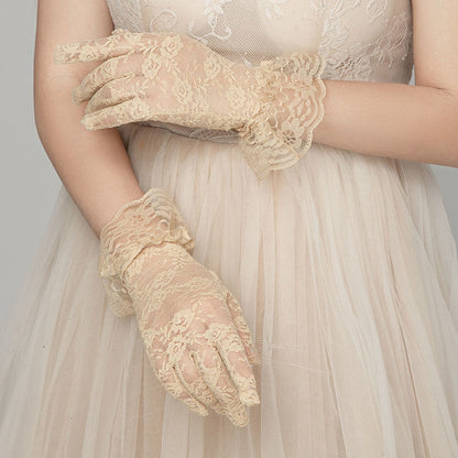 Women's For Elegant White Bridal Hollow Out Thin Gloves