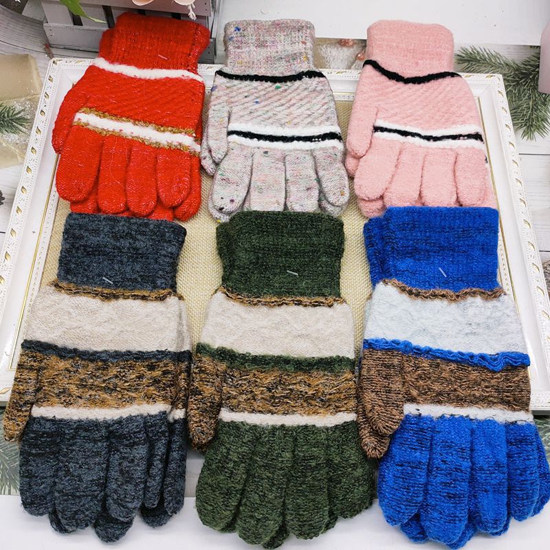 Women's & Men's Full Finger Half Thickened Korean Style Gloves