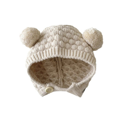 Hat Cute Infants Ball Earflaps Woolen Kids' Headwear