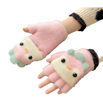 Children's Cartoon Penguin Plush Warm For Male Gloves