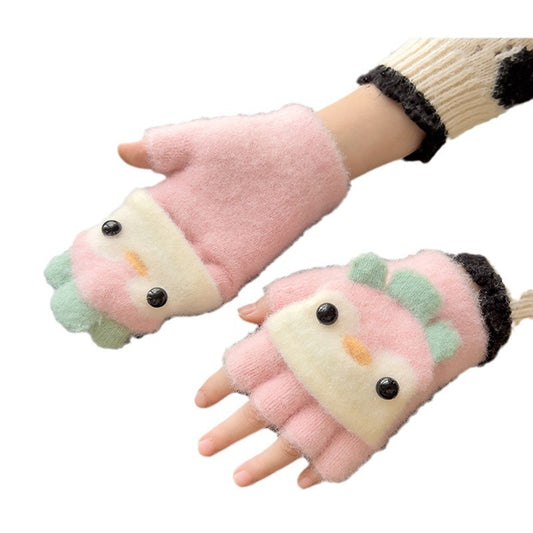 Children's Cartoon Penguin Plush Warm For Male Gloves