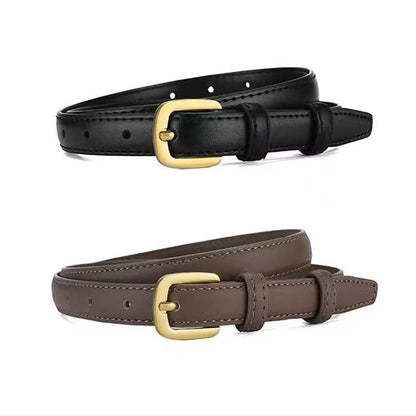 Women's Casual Jeans Thin Black Fashion Pin Buckle Belts