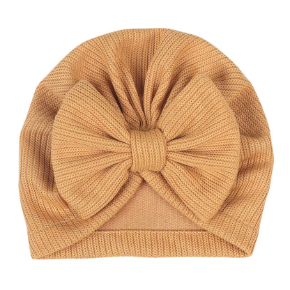 Children's Solid Color Bow Hat Pinstripe Indian Kids' Headwear