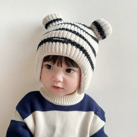 Hat Earmuffs Balls Woolen Boys Cute Kids' Headwear