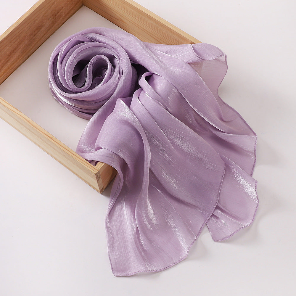 Breathable Cool Island Satin Smooth Crepe Malaysia Scarfs