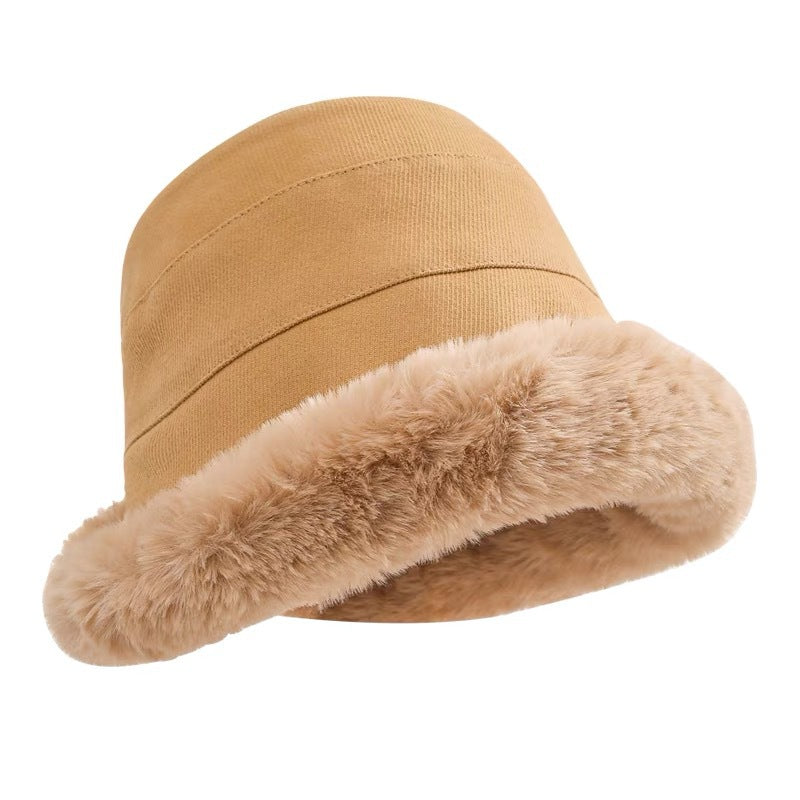 Women's Plush Fisherman Hat Thickened Curling Fur Mongolian Hats & Caps