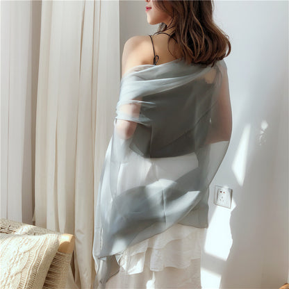 Lightweight Chiffon Pure Color Ice Long Beach Scarfs