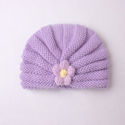 Children's Keep Warm Knitted Hat Cute Flowers Kids' Headwear