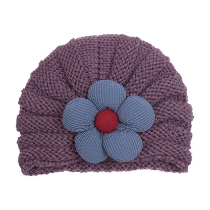 Children's Winter Warm Flower Knitted Hat Multicolor Kids' Headwear