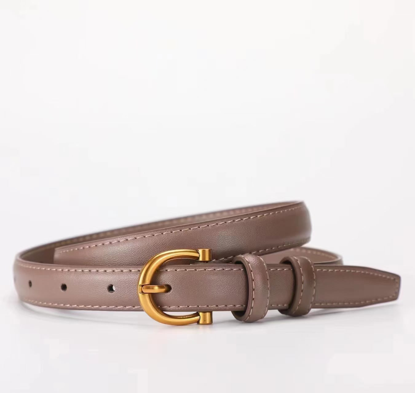 Ornament Genuine Leather Thin Pin Buckle Belts