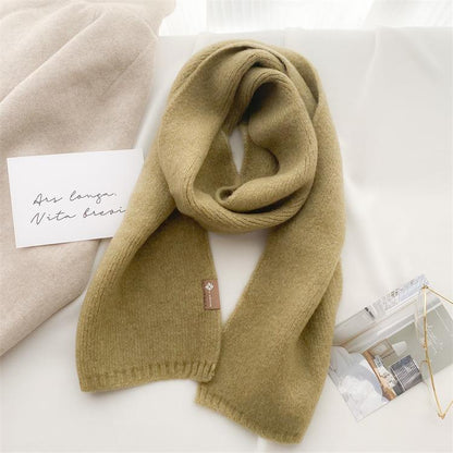 Women's Korean Style Easy To Match Small Soft Glutinous Knitted Scarfs