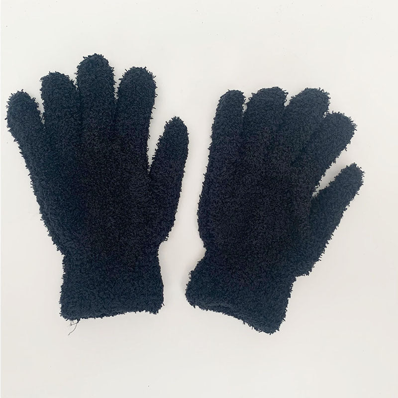 Women's & Men's Winter Towel Material Thickened Warm Full Finger Gloves