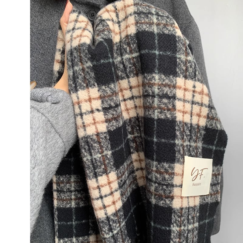 Women's Plaid Winter High-grade Korean Warm Talma Scarfs