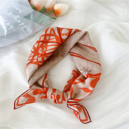 Women's Cashew Cotton Linen Versatile Square Small Scarfs