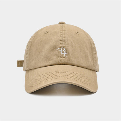 Women's & Men's Khaki Soft Top Baseball Peaked Deep Black Korean Hats & Caps