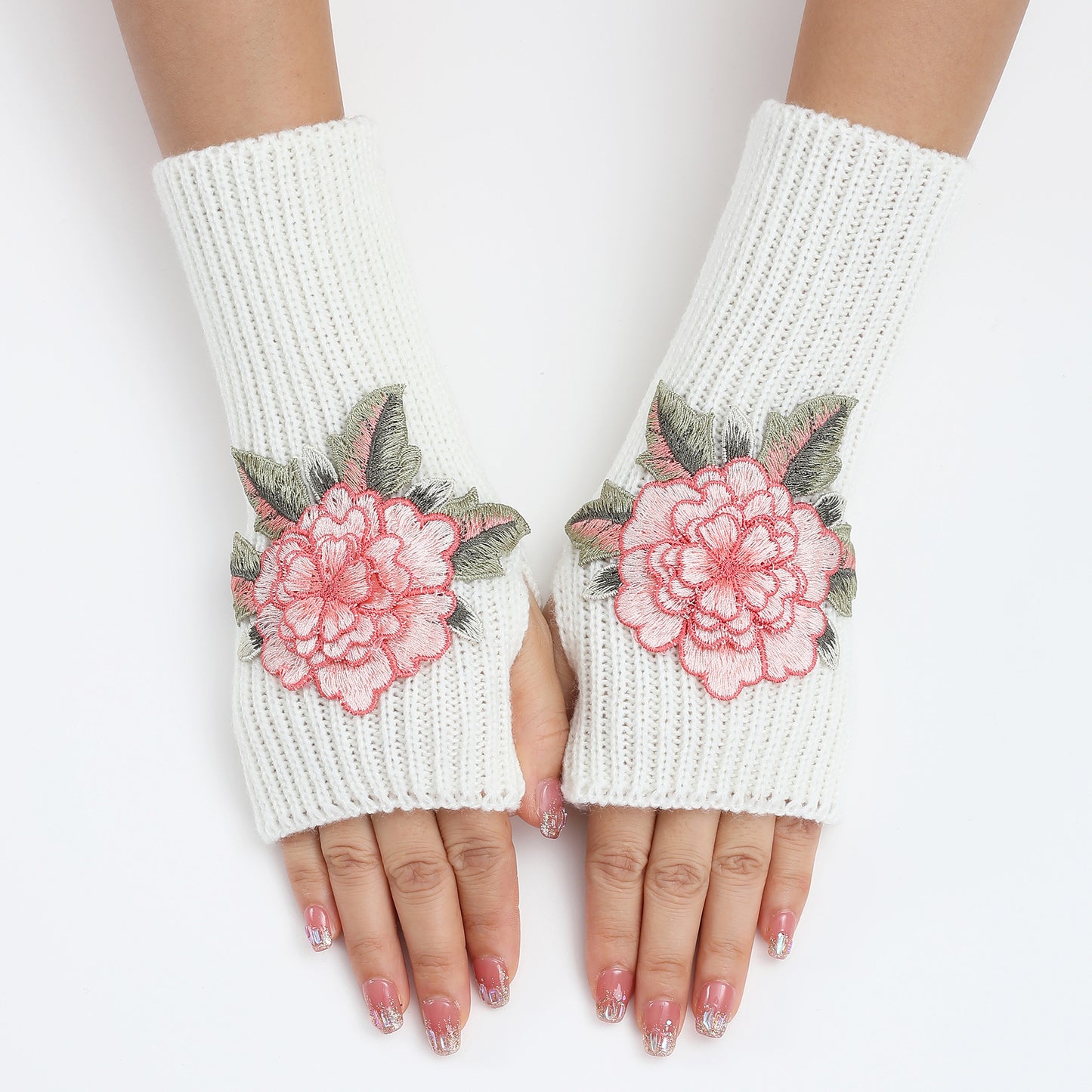 Women's Half Finger Fingerless Fashionable Warm Short Gloves