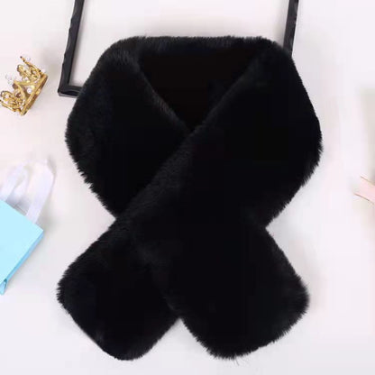 Faux Rabbit Fur Cross Cute Korean Style Versatile Scarfs