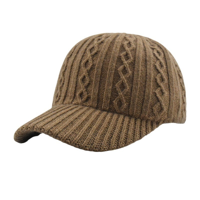 Women's Knitted Wool Baseball Korean Fashion Face Hats & Caps